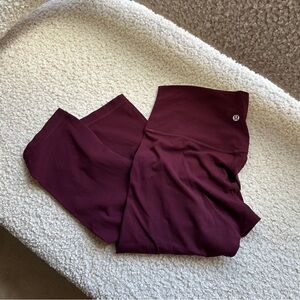 Lululemon Cropped Legging in Merlot